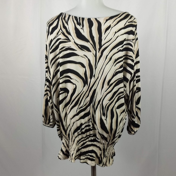 Ann Taylor Loft Size Large Animal Print Blouse Top - Picture 3 of 8